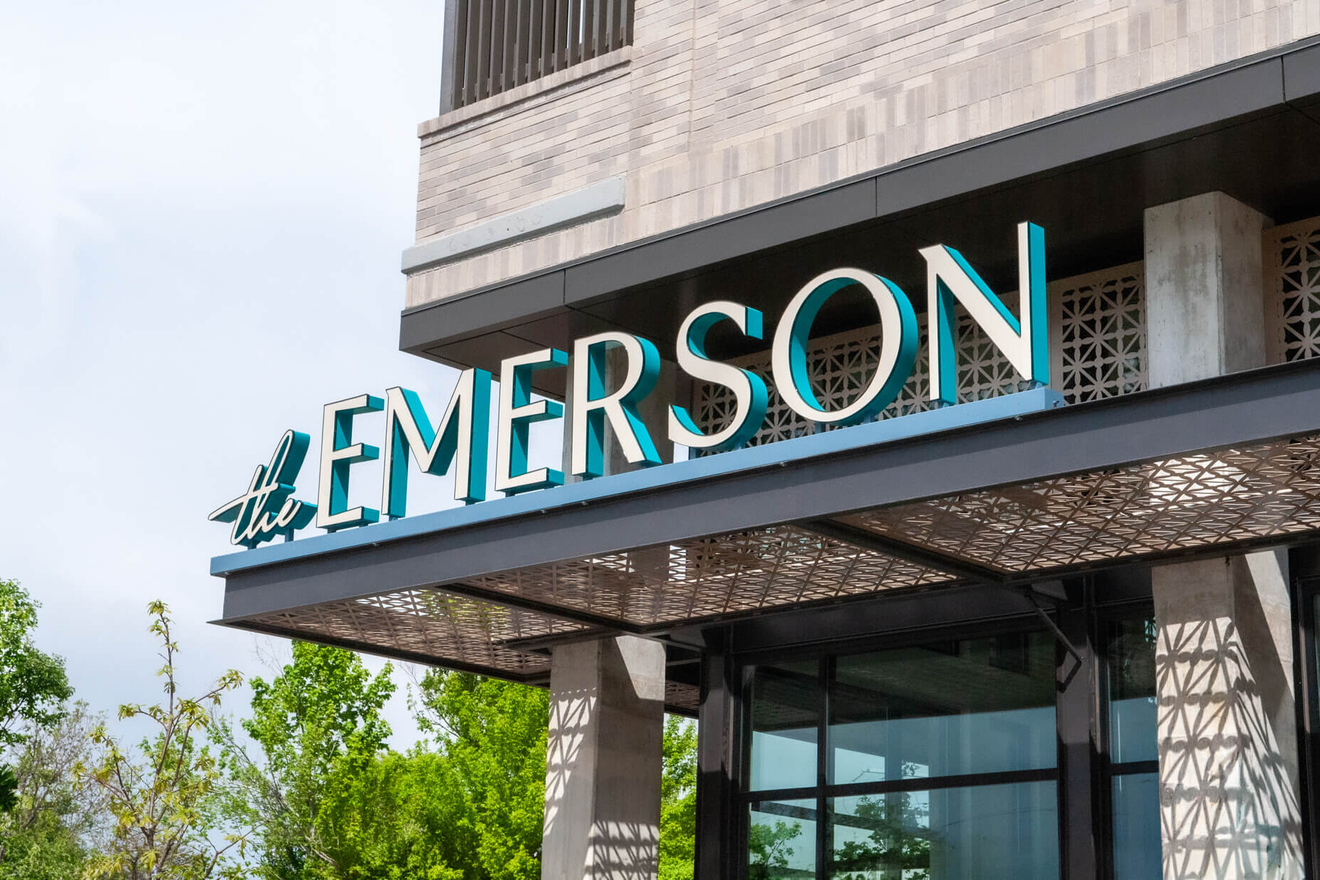 The Emerson apartments building sign